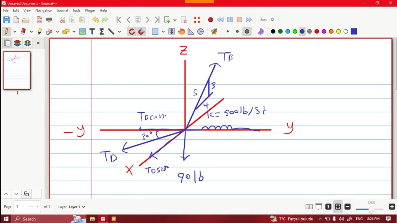 Statics 3D Problem + Spring Arabic