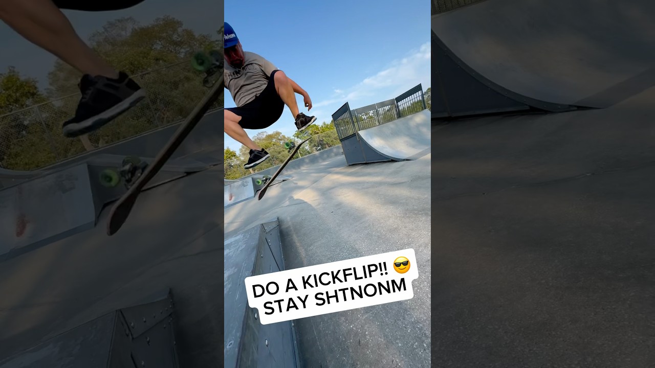 HEY ! DO A KICKFLIP !!🤪                           We stay SHTNONM 🤘💯 #shtnonm #kickflip #sk8ordie