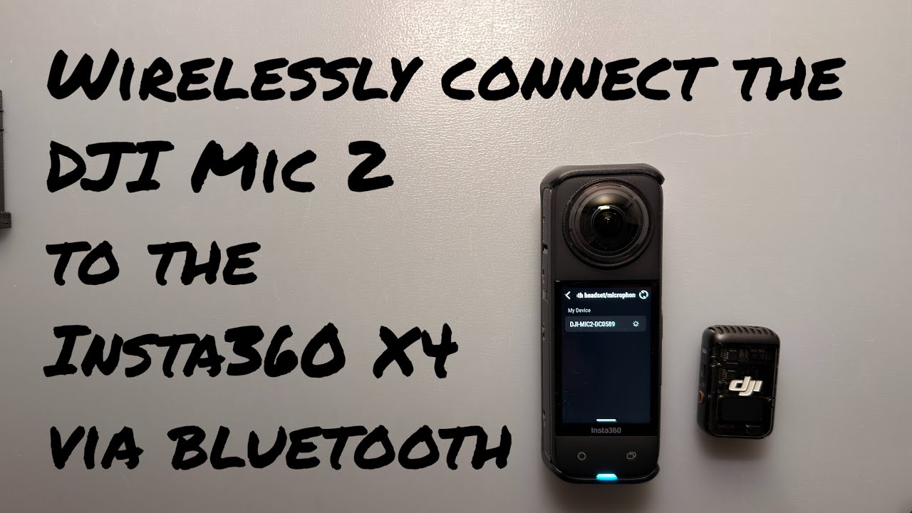 Подключите микрофон DJI Mic 2 к Insta360 X4 по беспроводной связи через Bluetooth.