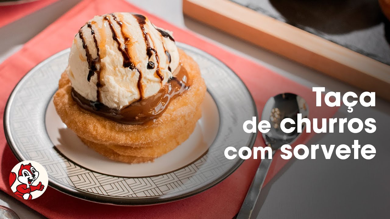 Taça de churros com sorvete