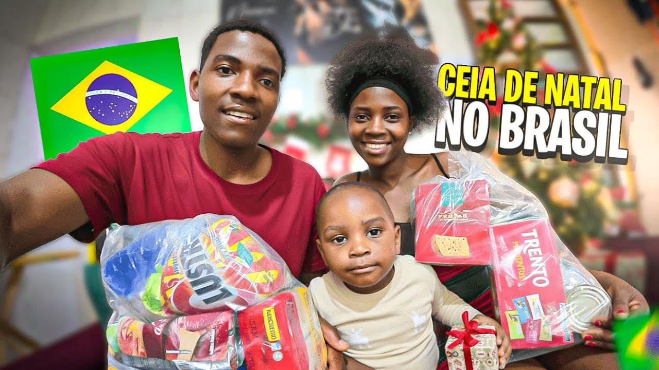 Minha ESPOSA Ficou ENCANTADA com a CESTA BASICA que Ganhamos No BRASIL Pra NOSSA Ceia DO NATAL