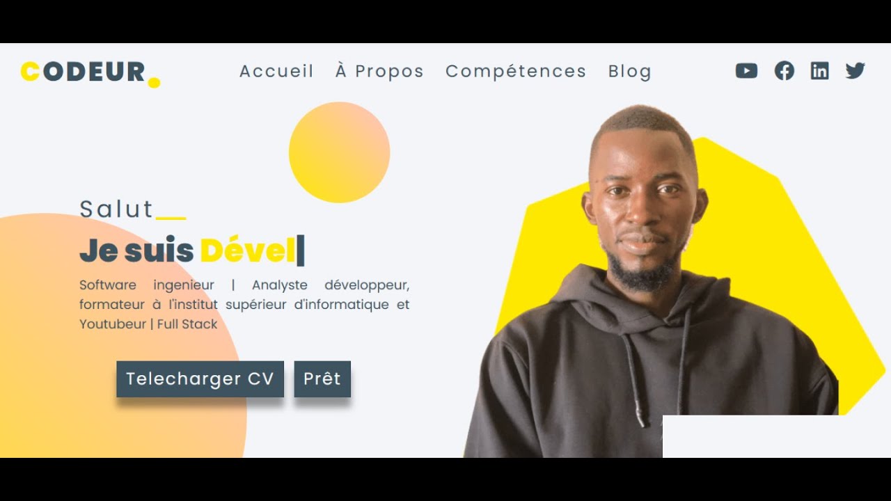Créez un portfolio personnel complet en utilisant HTML et CSS | Tuto complet en Français