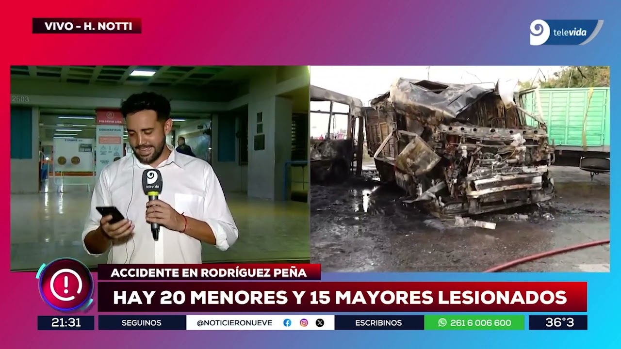 Cuál es el estado de salud de los accidentados tras el choque de un micro y un camión en Mendoza