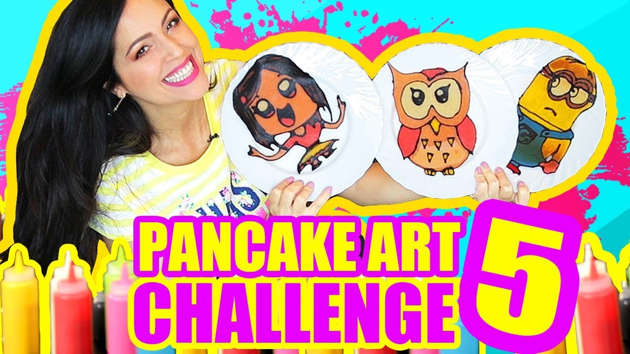 ME DIBUJO A Mi MISMA con COMIDA! Kawaii! Minion y Buho! Pancake Art Challenge RETO - SandraCiresArt