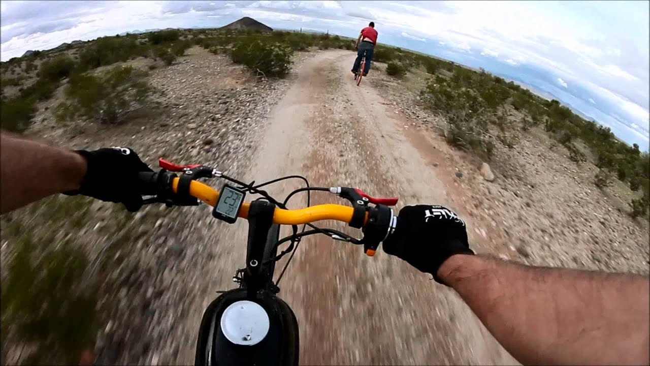 Motorized bicycle off road with bonus crash