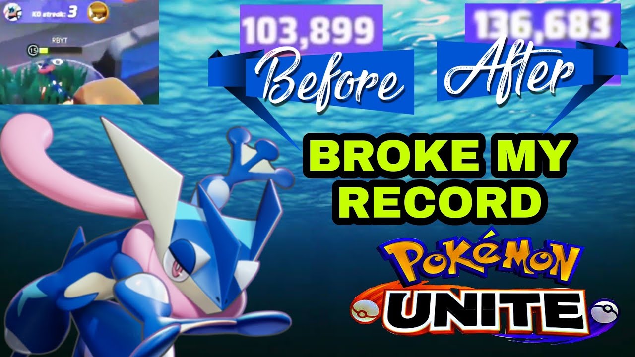 Broke My Record Greninja Gameplay I Pokemon Unite Greninja Gameplay I Greninja Insane Damage Build