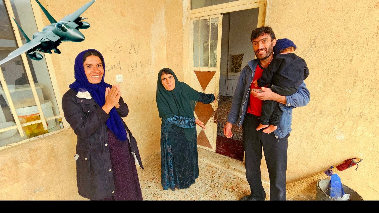 Grandmother shelters Fatima and Abbas at the height of the war