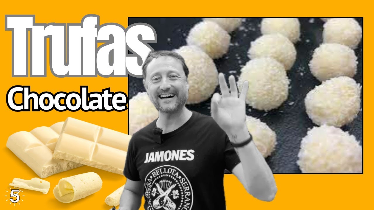 TRUFAS de CHOCOLATE BLANCO y COCO 🍫🥥 | Listas en minutos - Recetas de Guille en 5 Minutos