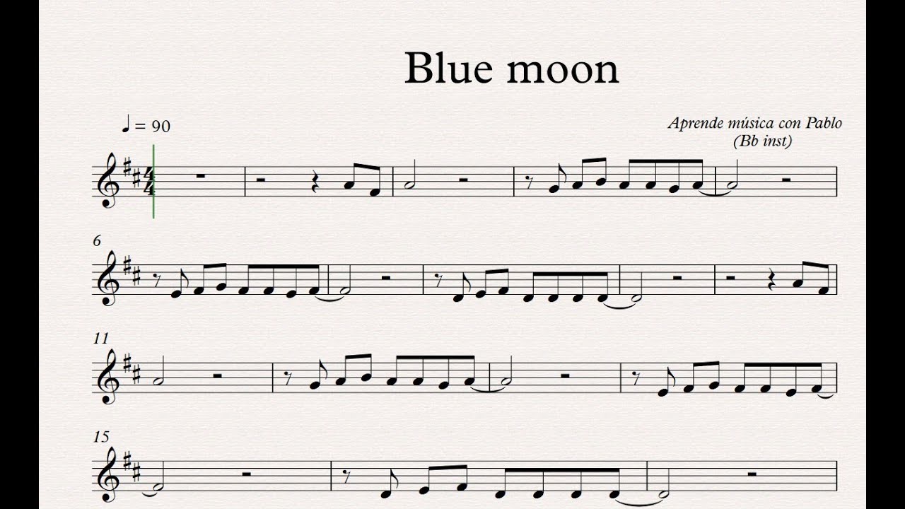 BLUE MOON:  Bb inst (clarinete,trompeta,saxo sop/tenor) (partitura con playback)