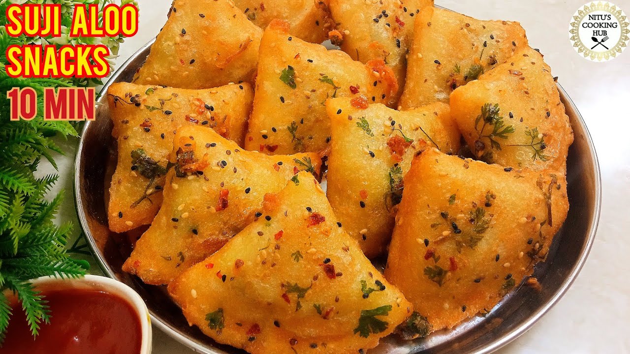 1 कप सूजी और उब्ले आलू से 10 मिनट में बनाएं क्रिस्पी टेस्टी नाश्ता|Suji Aloo Snacks|Aloo Suji Nashta