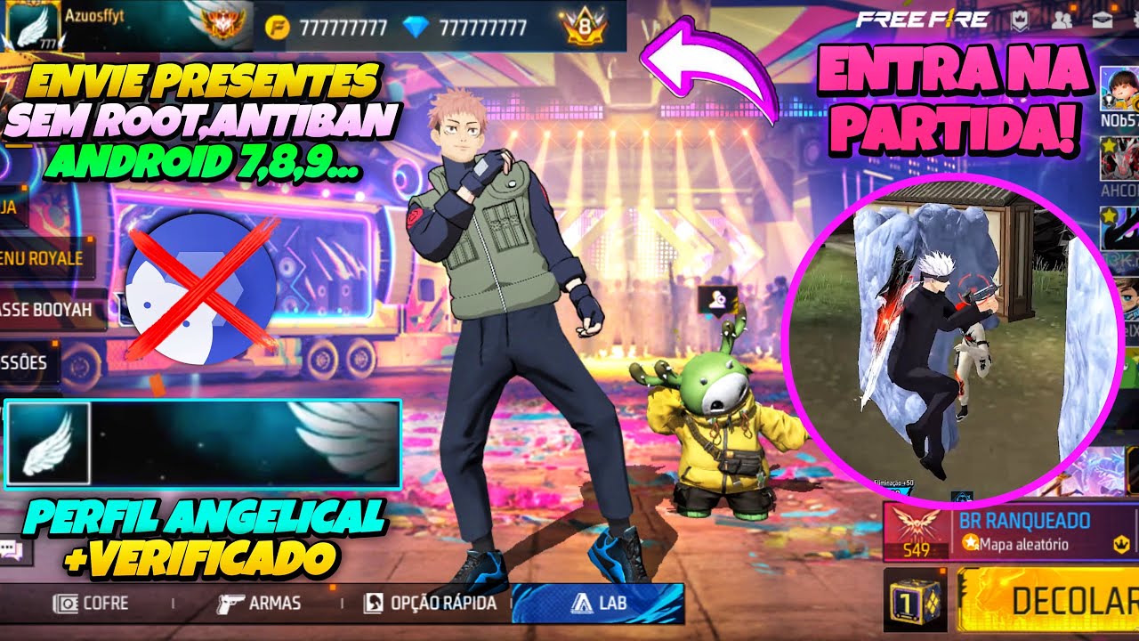 (ENVIANDO PRESENTES🎁) COMO COLOCAR UNLOCK ALL NO FREE FIRE, PEGANDO NA PARTIDA | LIBERE SKINS GRÁTIS