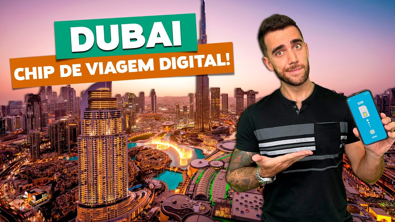 Chip de viagem digital eSIM para DUBAI! Use seu celular com Internet boa e barata! Pr&eacute; pago!