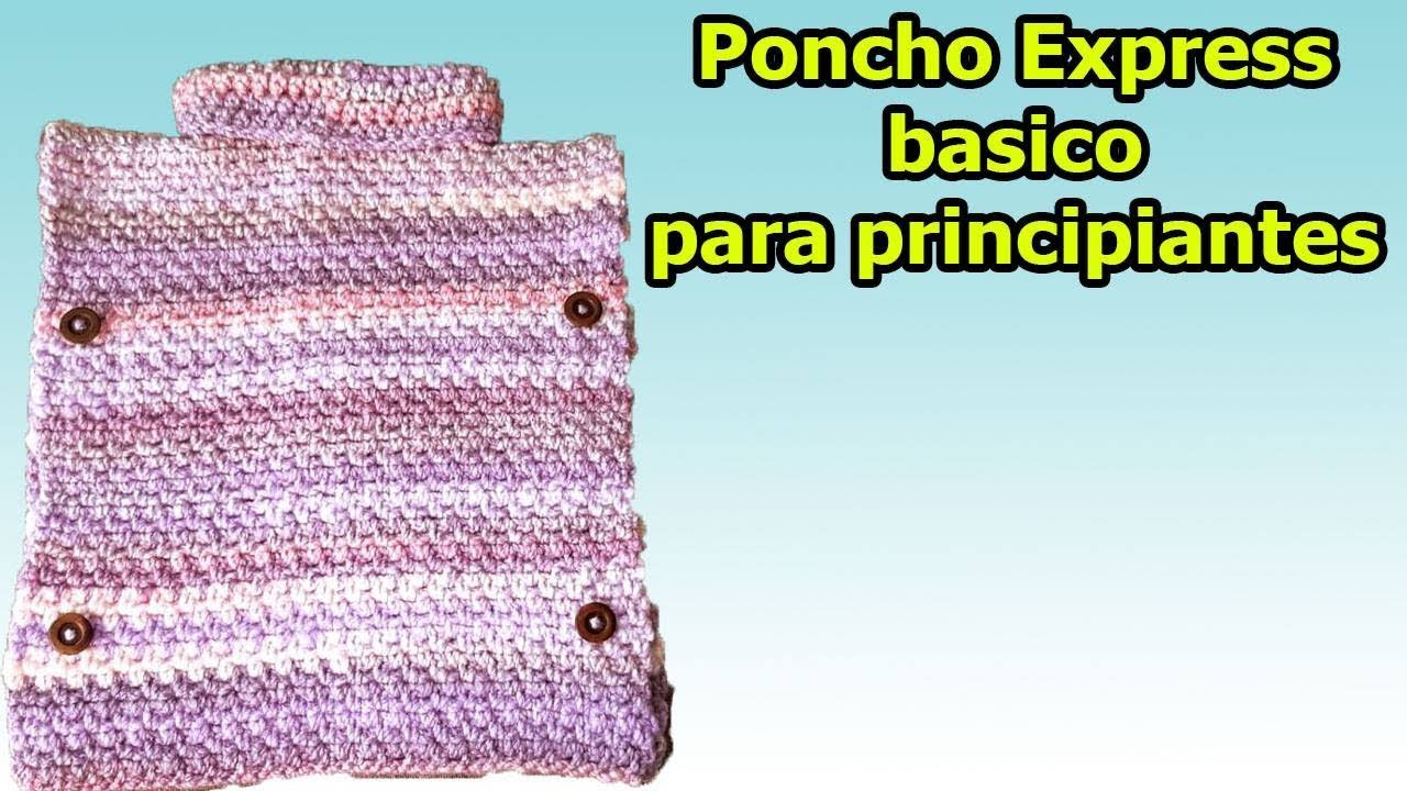 poncho a crochet - chaleco de ganchillo - tutorial - tejido