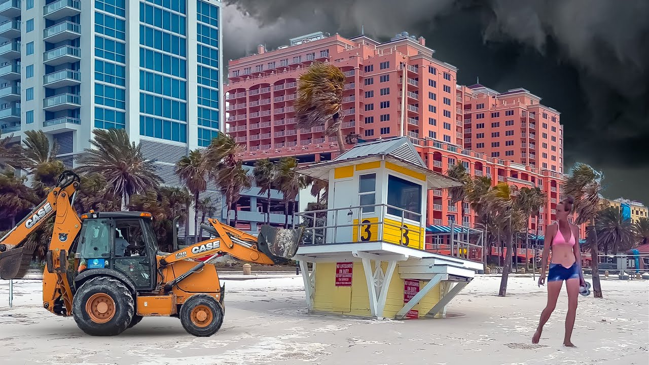 After HURRICANE Idalia. Clearwater Beach Florida 4K Walking Tour LIVE Cam