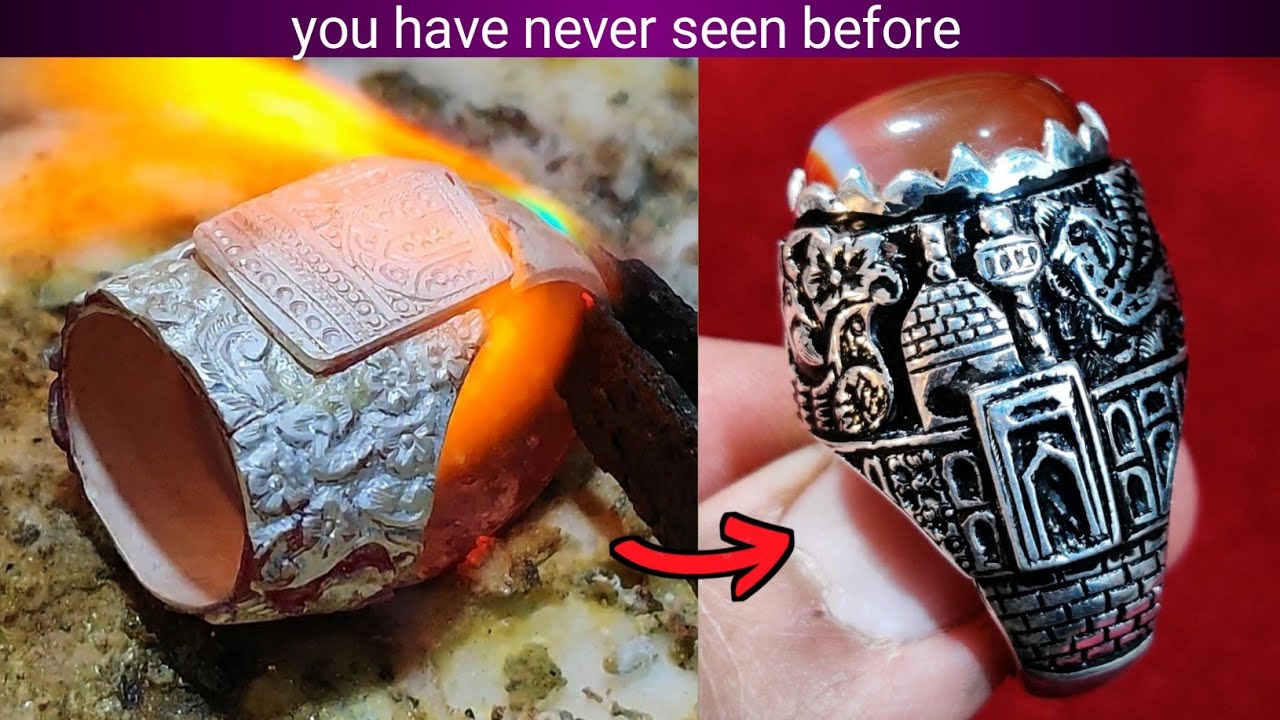 How To Make Beautiful Ring - Silver Ring Making for Men - Muslim Ring Design