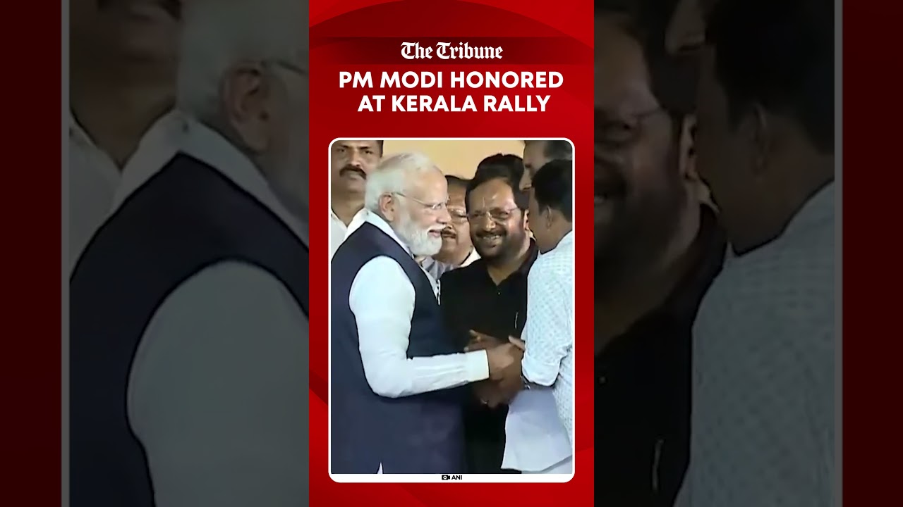 PM Modi felicitated at Thiruvalla rally ahead of Kerala Elections 2026