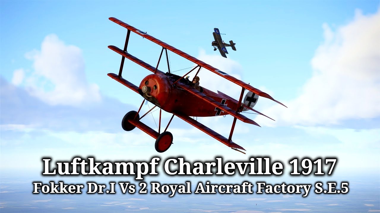 Fokker Dr.I Vs 2 Royal Aircraft Factory S.E.5 | Luftkampf Charleville 1917 | IL-2 Sturmovik [4K]