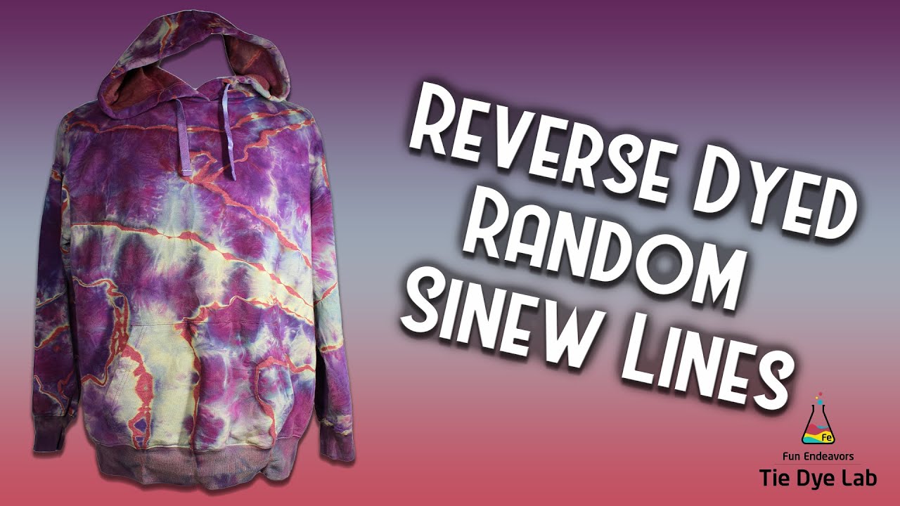 Tie Dye Designs : Reverse Dyed Random Sinew Lines Hoodie [OWB]
