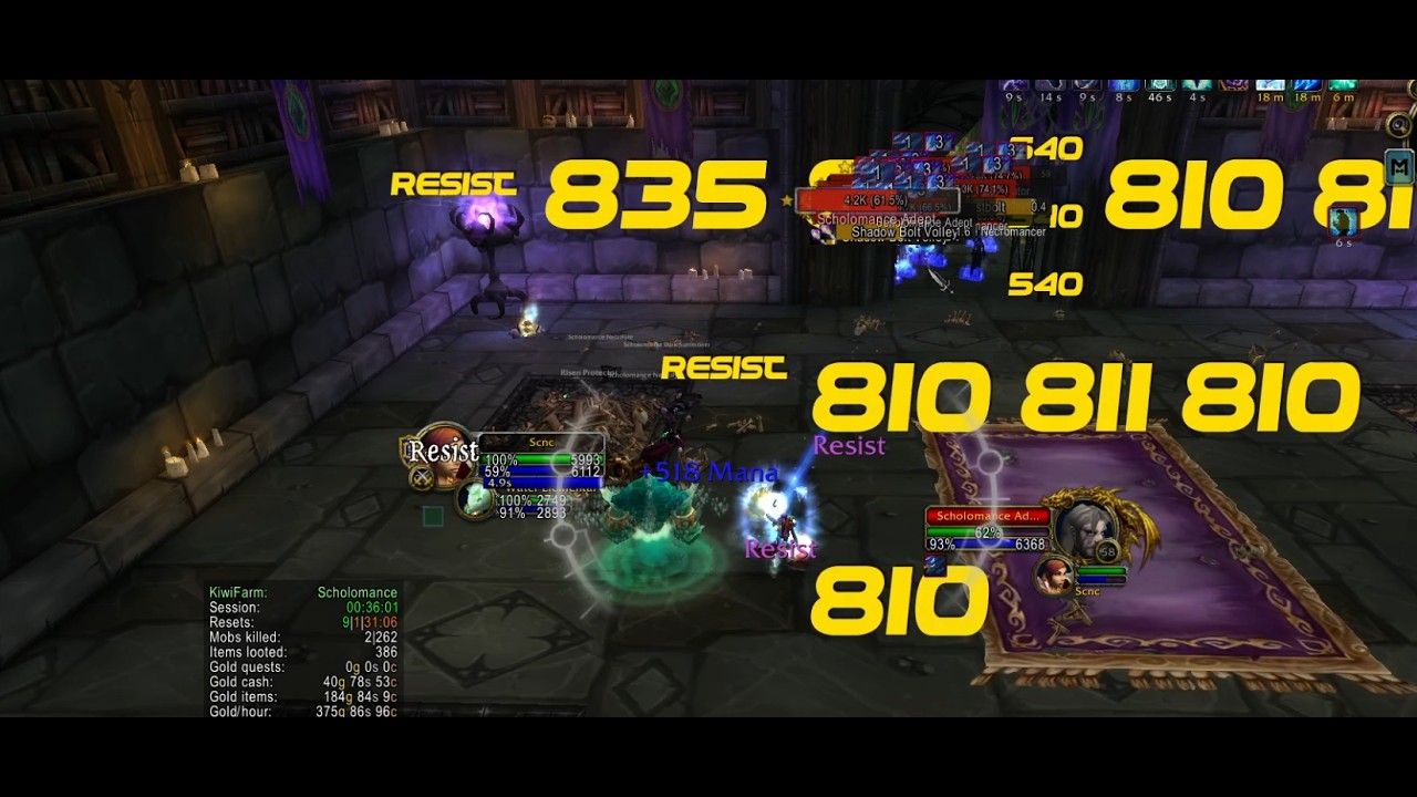 Solo Mage Dark Rune scholo farm - 250-300gph TBC Anniversary