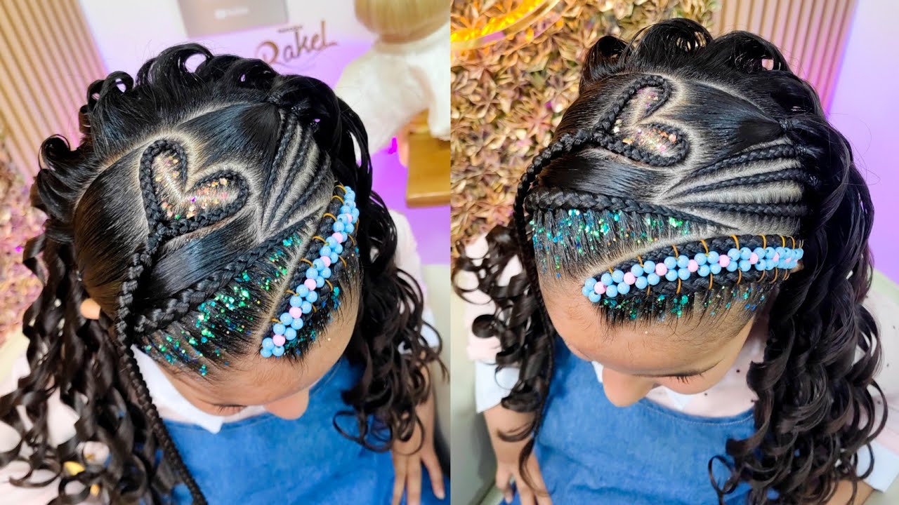 Peinado Infantil/ Diseño en Trenzas y Tejido Con Piedras e Hilo Chino / Peinados Rakel