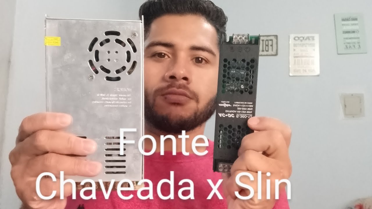 fonte Slim capa preta, fonte chaveada. Comparativo