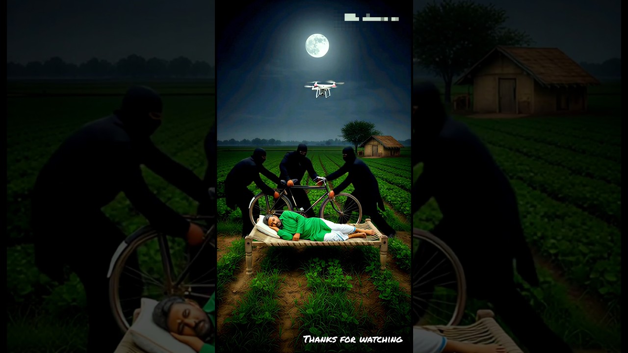 ड्रोन चोरों ने किसान के साइकिल चुराई #chor #chori #drone #dron #shorts #droneviralvideo