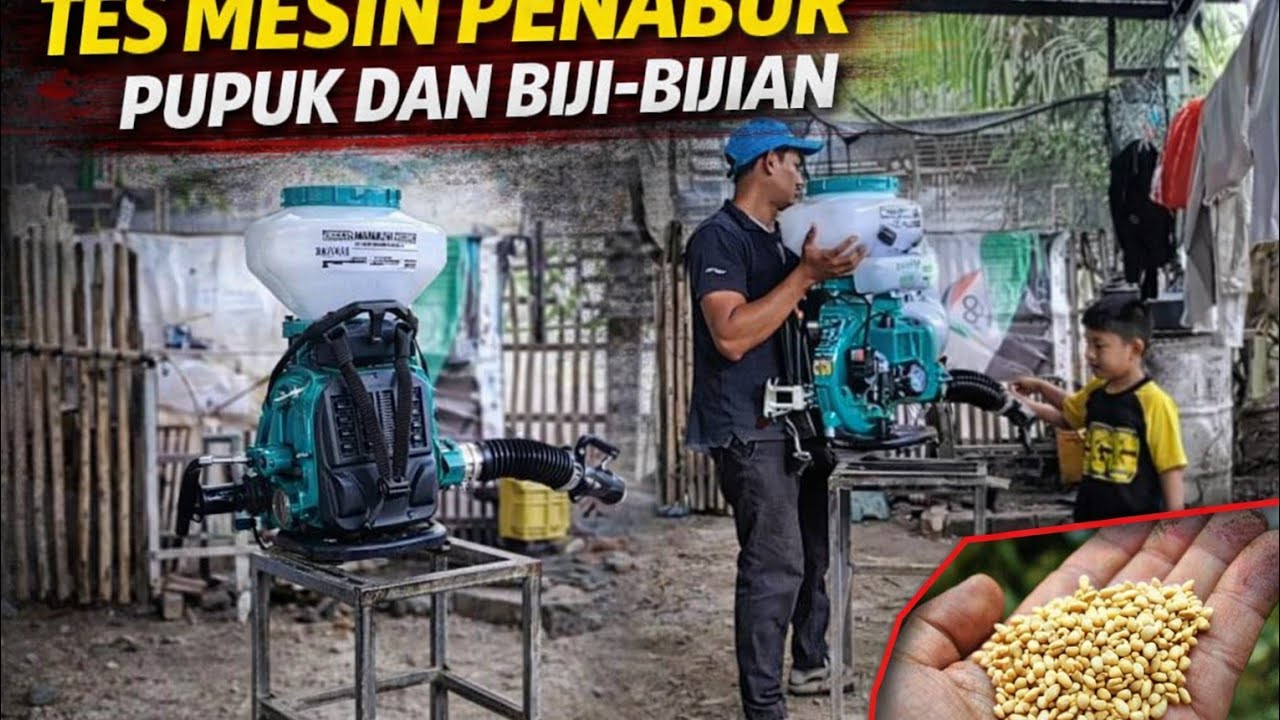 Tes mesin penabur pupuk ,// mist blower. 41cc . 