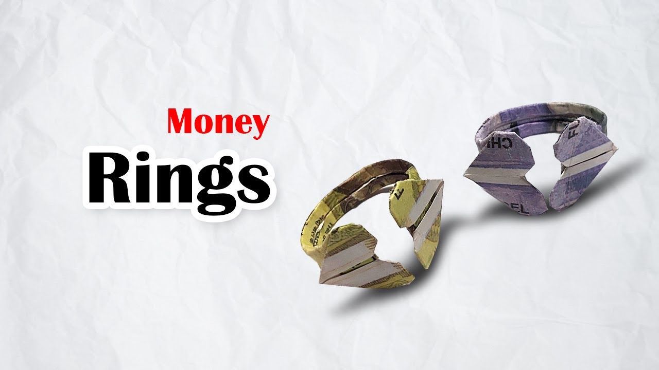 Money Double Heart Ring Making with Currency Banknote