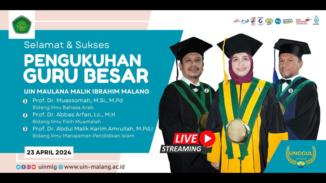 PENGUKUHAN GURU BESAR UIN MAULANA MALIK IBRAHIM MALANG 2024