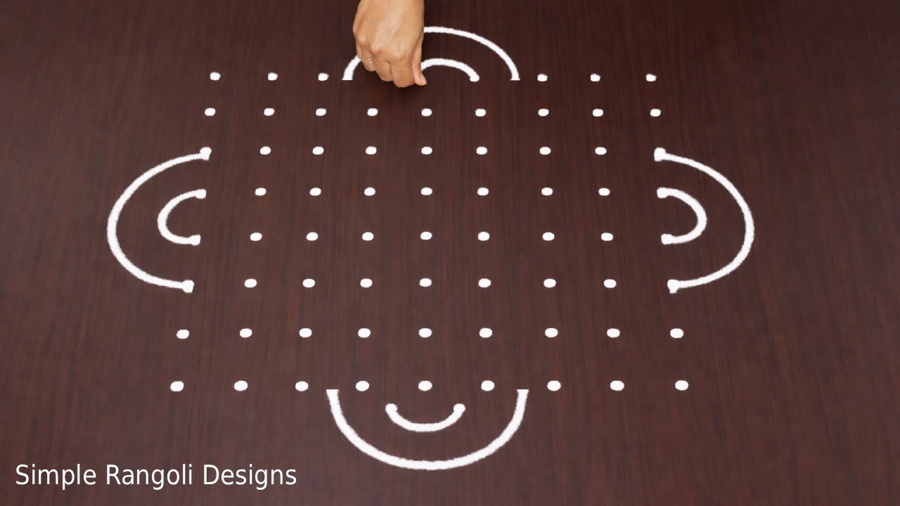 Big Deepam Rangoli Designs 8x8 Dots Simple Rojuvari Pedda Muggulu Kolam
