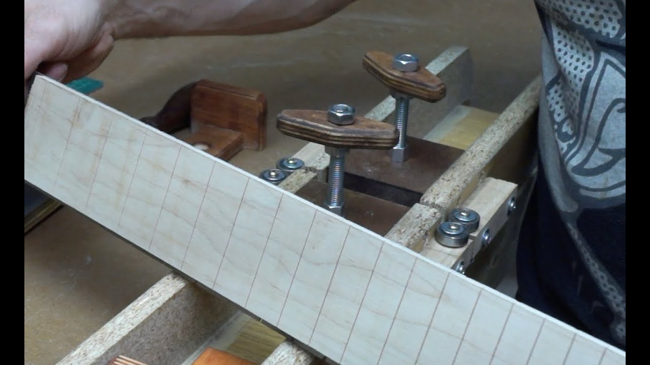 Guitar fretboard fret slotting miter jig DIY