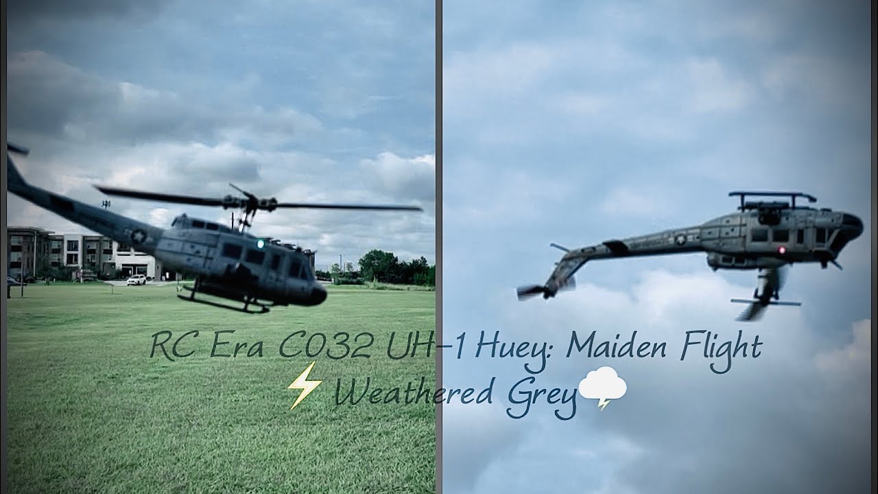 RC Era C032 UH-1 Huey: Maiden Flight (Weathered Grey)😎🔥 #rcera #c032 #huey #rchelicopter 