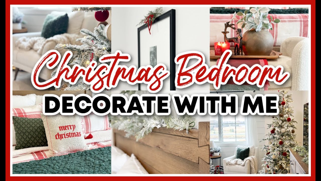 COZY CHRISTMAS BEDROOM DECOR 2024 | CHRISTMAS DECORATE WITH ME