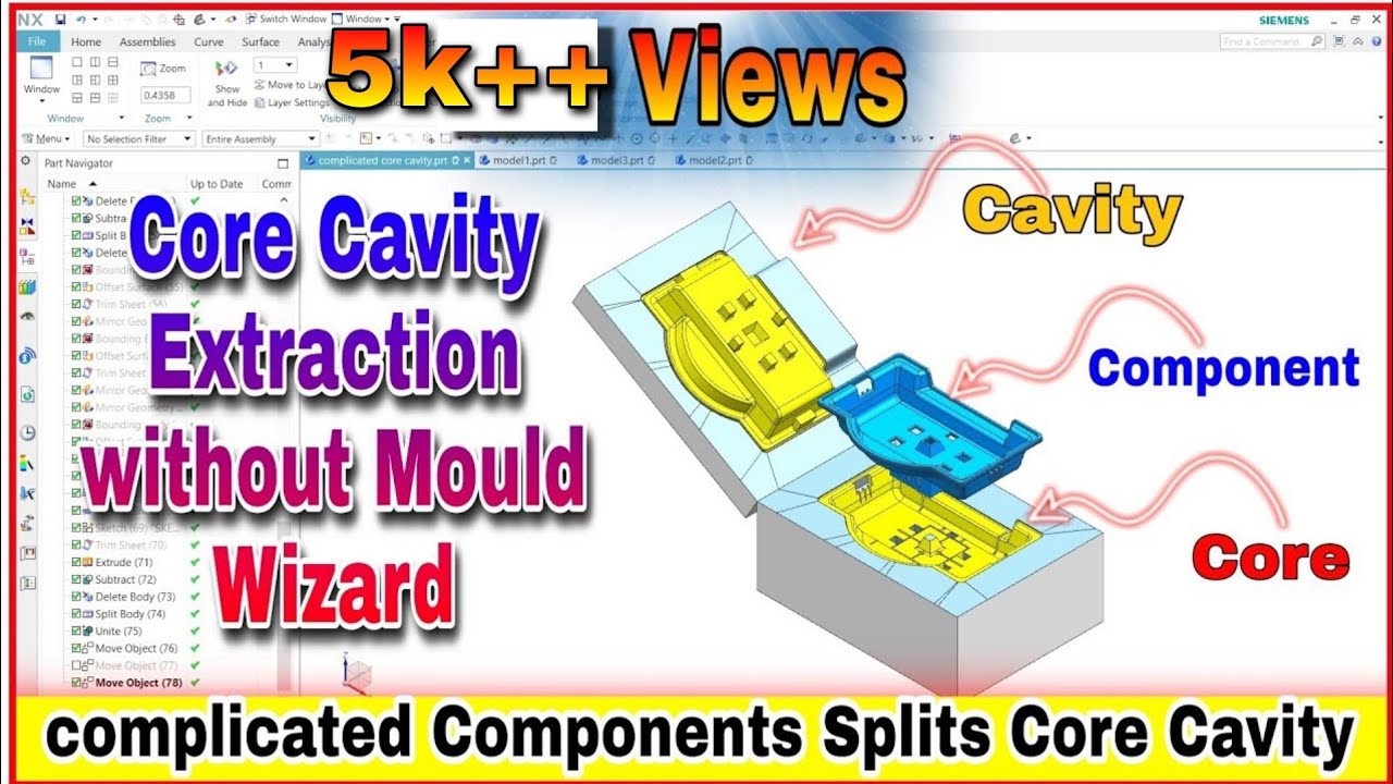 #2 How to Extract Core Cavity || Electric Component Core Cavity Extraction || Nx || Designer Ali