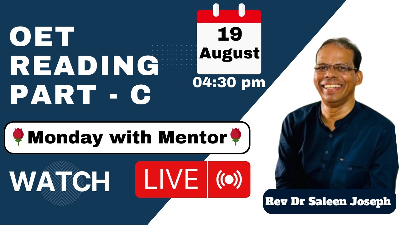 Edu Skills: OET Reading part- C |🌹Monday with Mentor🌹| OET made easy