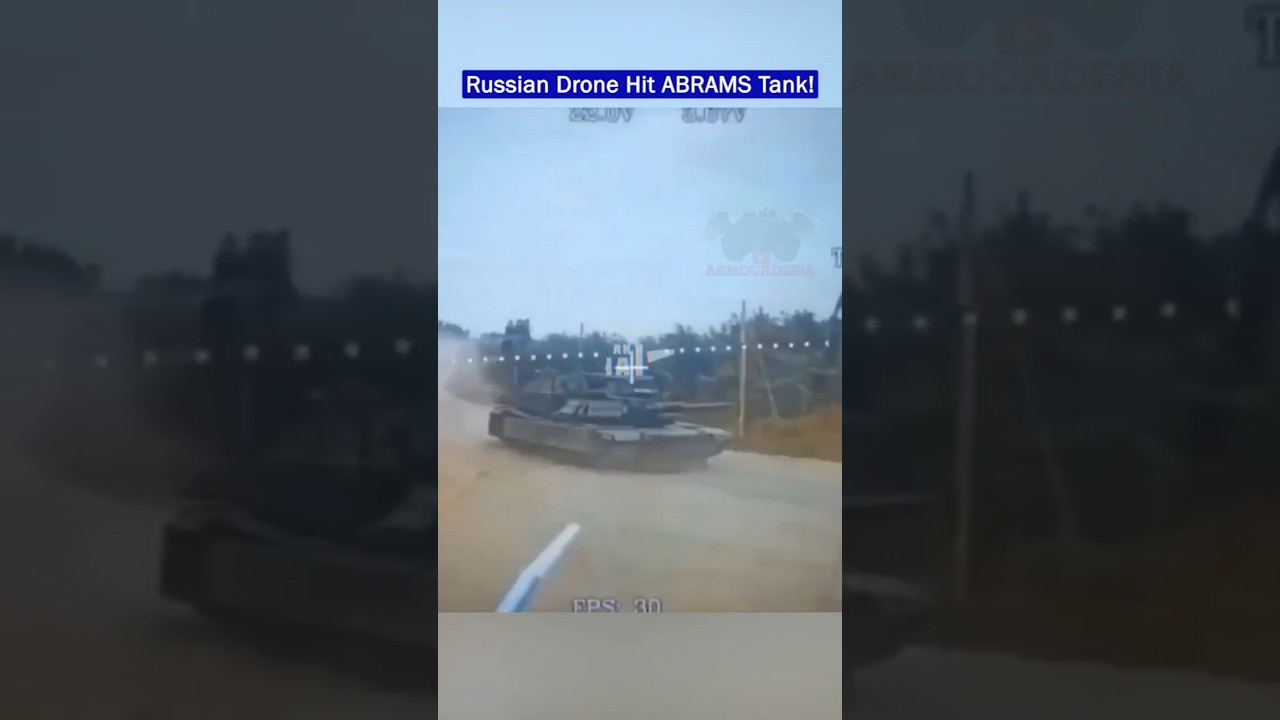 FPV Drone Hit M1A1 Abrams Tank Inside Anti drone corridor!