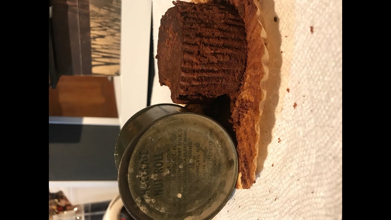 Trying a REAL Vietnam C-Ration “Chocolate Nut Roll” - C-rat-