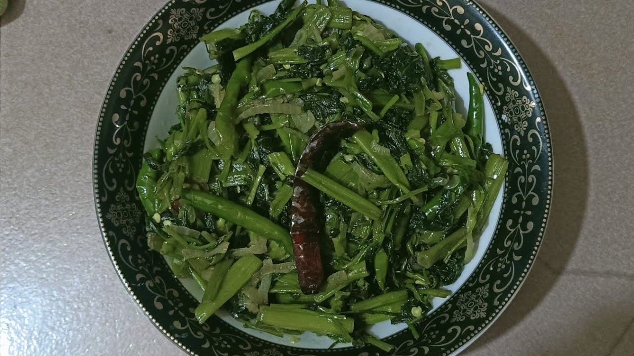 কলমি শাক ভাজি- Kolmi sakh vaji