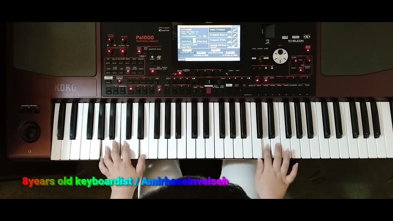 8years old keyboardist | KORG Pa1000 | آهنگ ای ایران با نوازندگی امیرحسین ویسه
