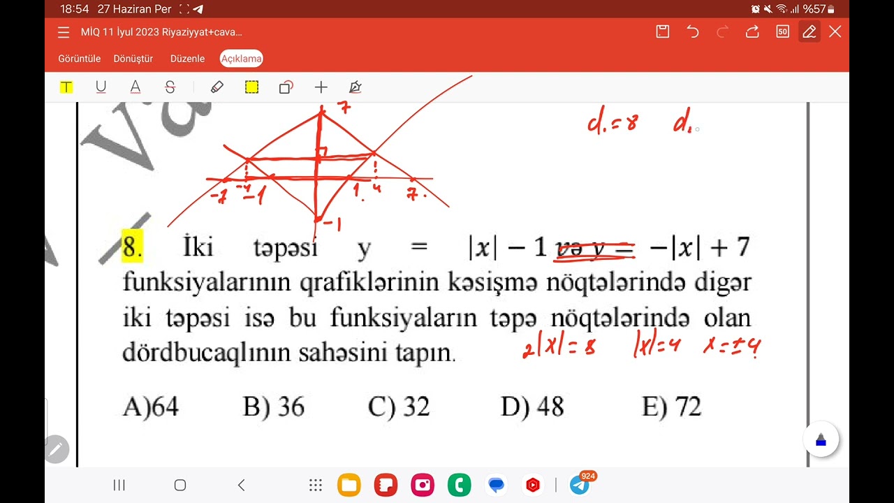 Miq 2023 Riyaziyyat sualları 1-40