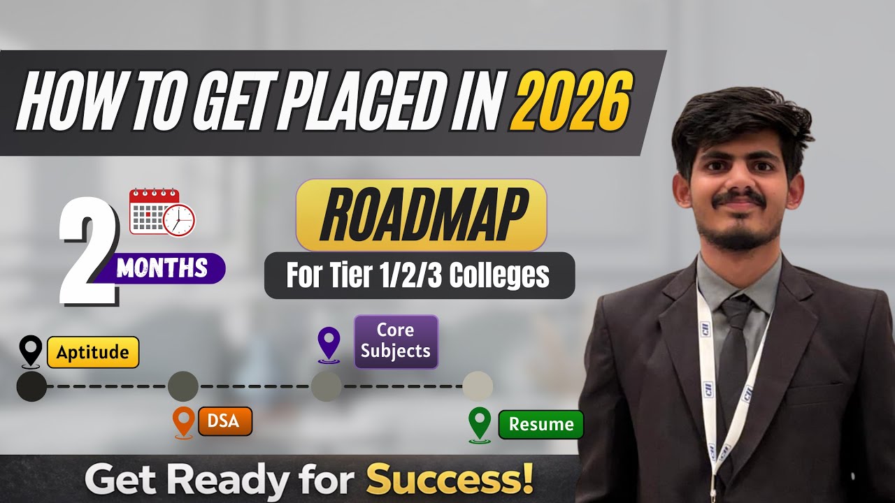 How to Get Placed in 2026 | 2 Months Complete Roadmap 🚀 (Core Subjects + DSA + Aptitude + Resume)