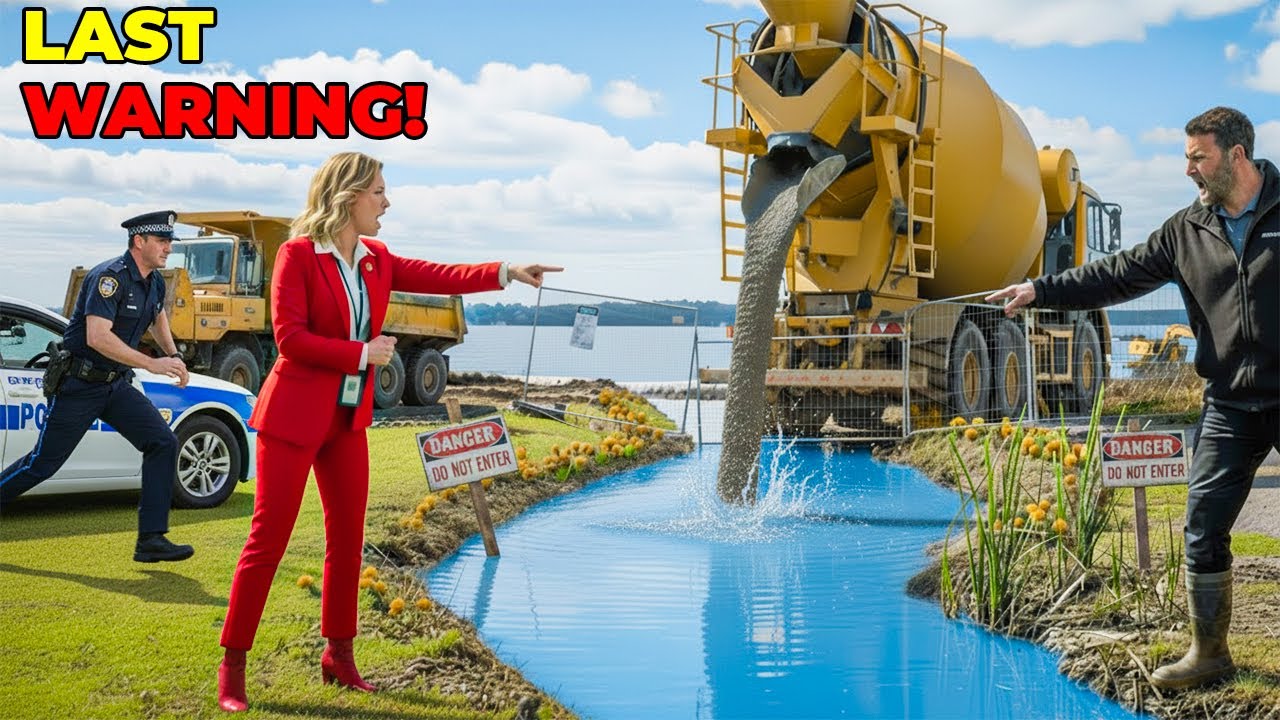 HOA Brought 5 Dump Trucks to Pour Concrete Into My Lake — I Quietly Handed Their Files to the County