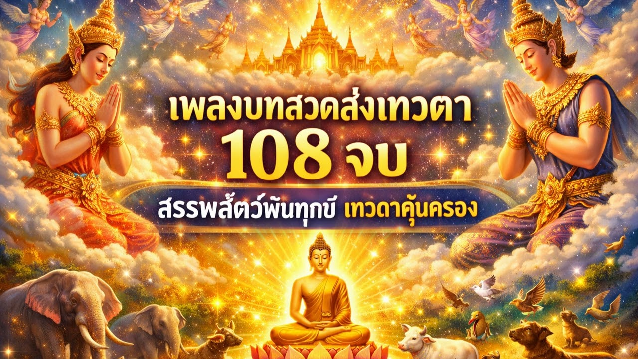 เพลงบทสวดส่งเทวดา 108 จบ (เทวตาอุยโยชะนะคาถา) สรรพสัตว์พ้นทุกข์ เทวดาคุ้มครอง #108จบ