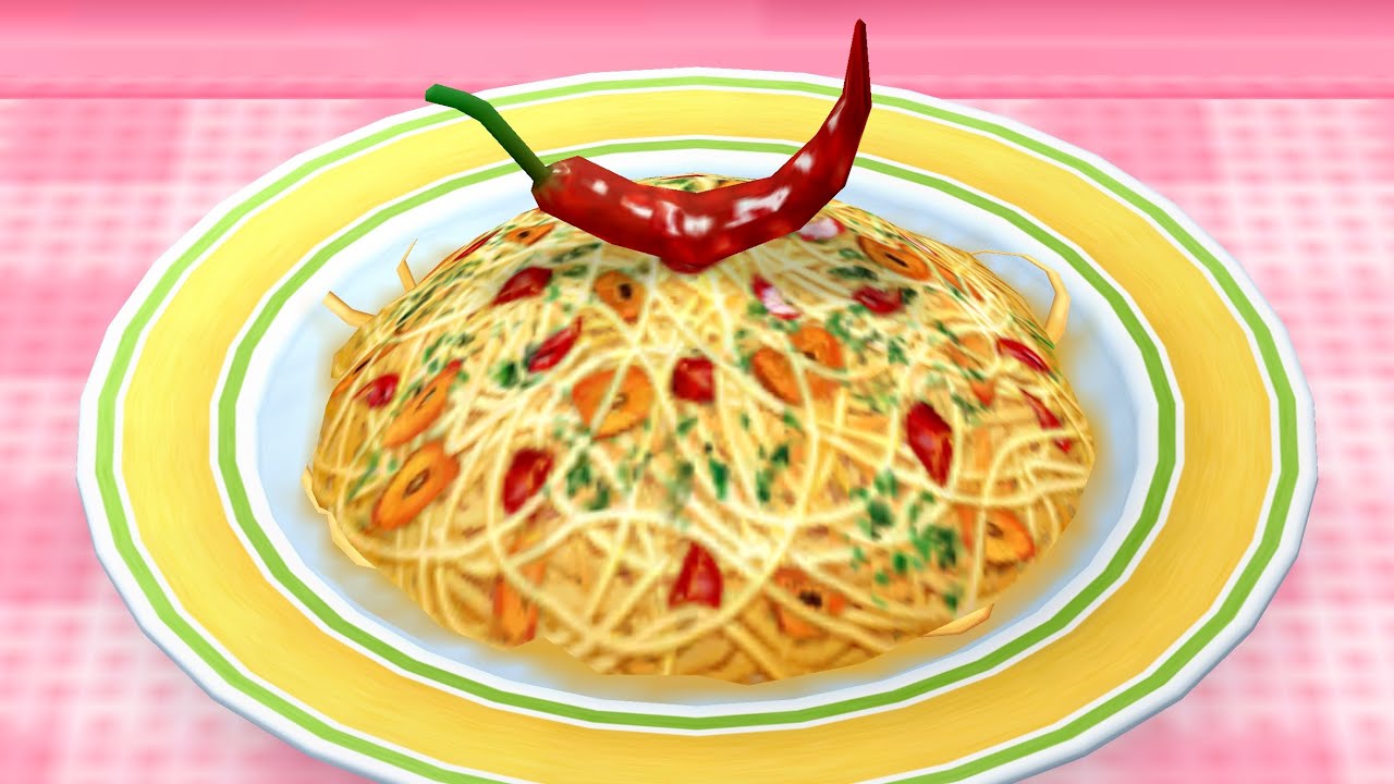 Spaghetti Aglio e Olio Recipe - Cooking Mama Let’s Cook [gameplay]