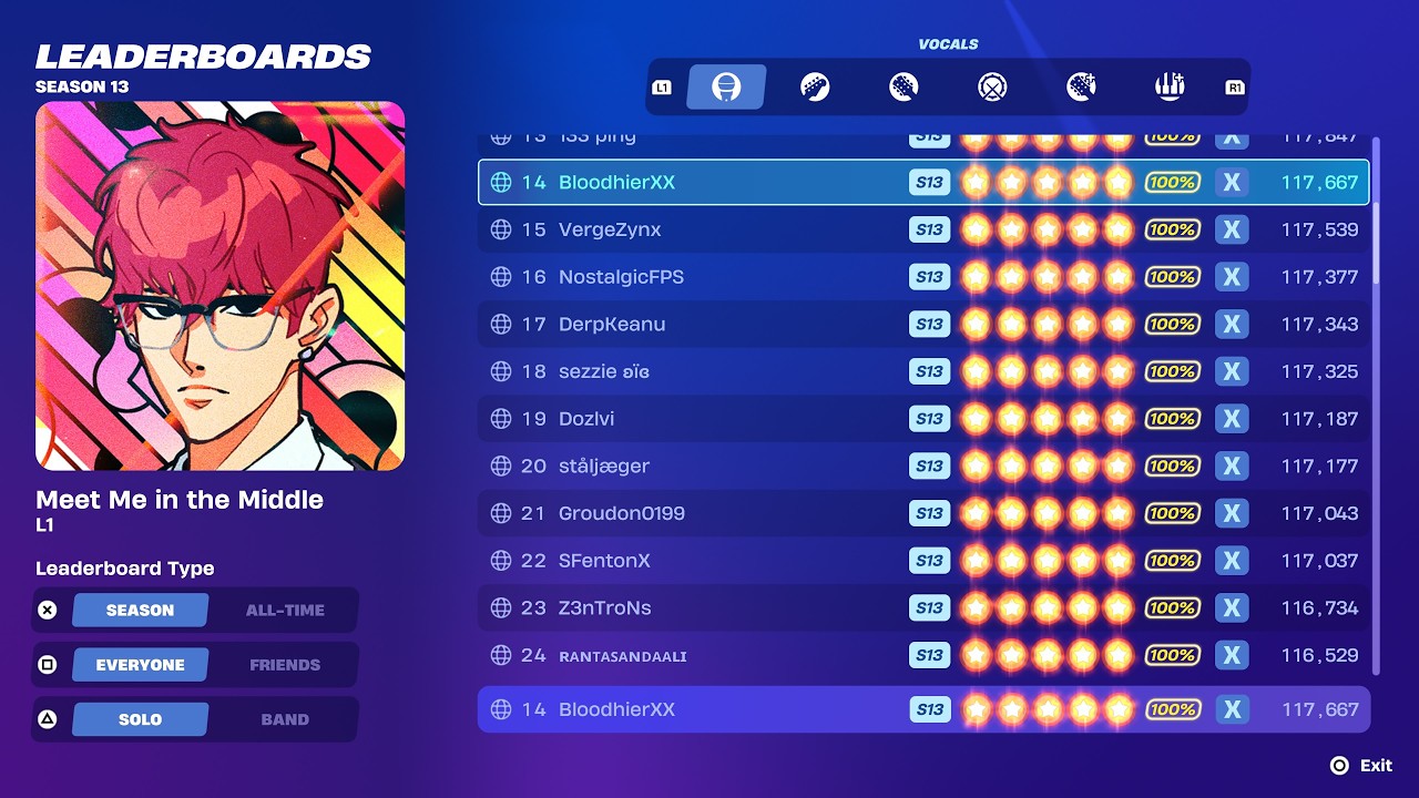 Fortnite Festival S13 - Meet Me In The Middle Flawless Vocals Expert Mode