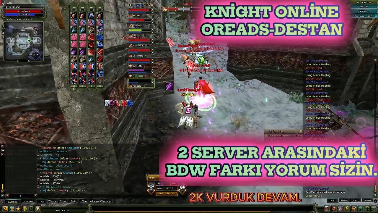 Knight Online OREADS DESTAN ARASINDAKİ BDW FARKI.