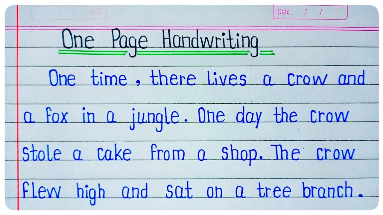 One page english handwriting  || how to improve one page handwriting l daily one page handwriting