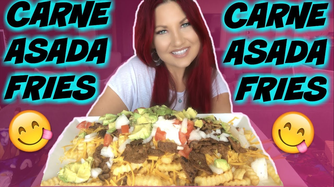 MUKBANG CARNE ASADA FRIES *BURPING* VEGAN