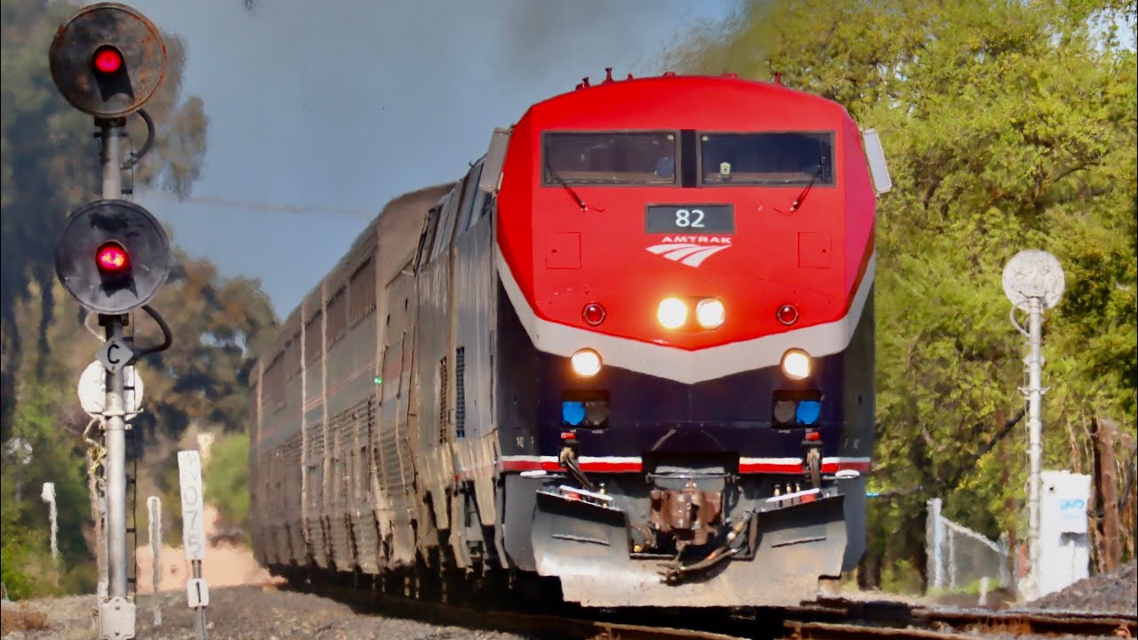 Lots of Train Action in Davis, CA! Amtrak, UP, CFNR