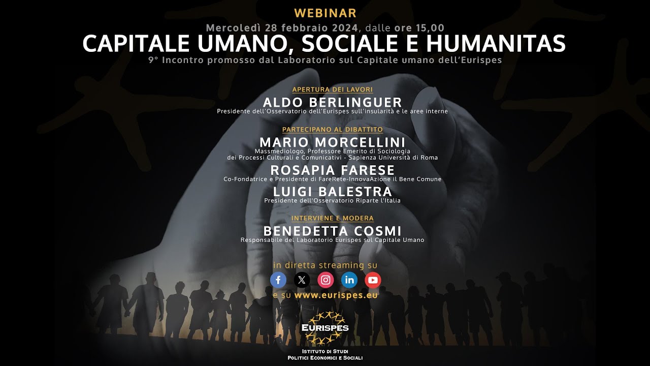 Webinar - Capitale umano, sociale e humanitas